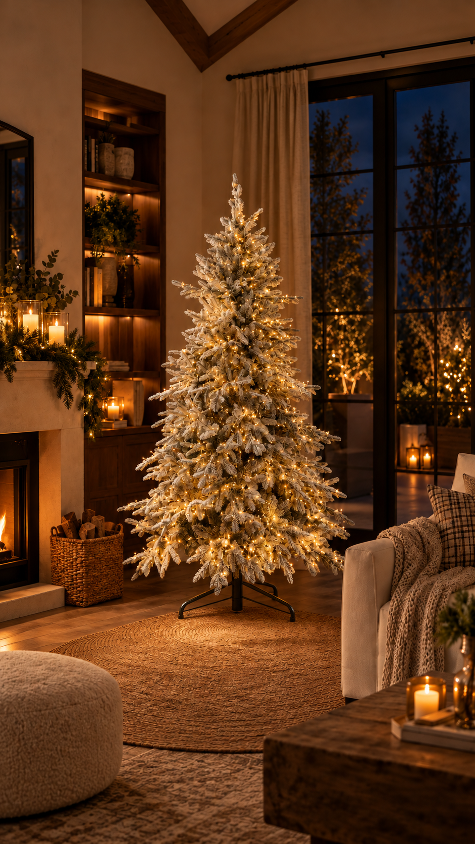 Árbol Navidad Nevado con Varita Mágica
